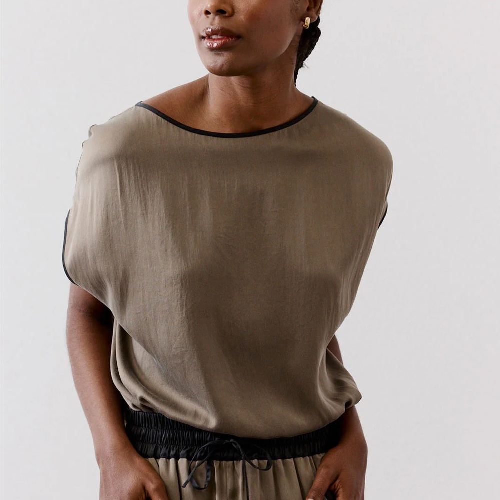 NWT, Almost a Tee Silk Blouse